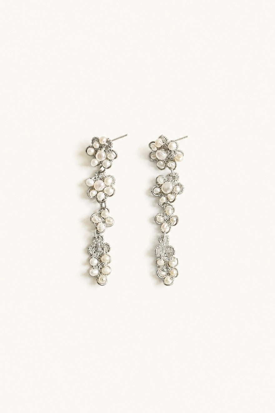 Melrose Metallic Pearl Drop Earrings - Sale