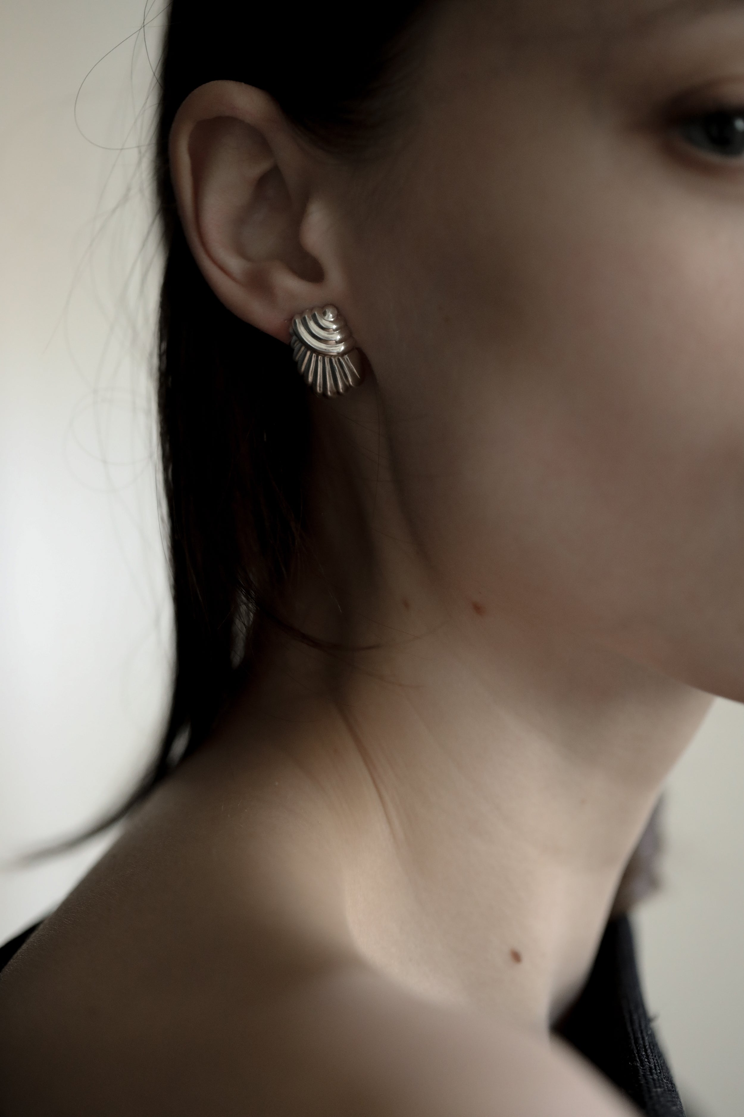 Pleated Sculptural Stud Earrings