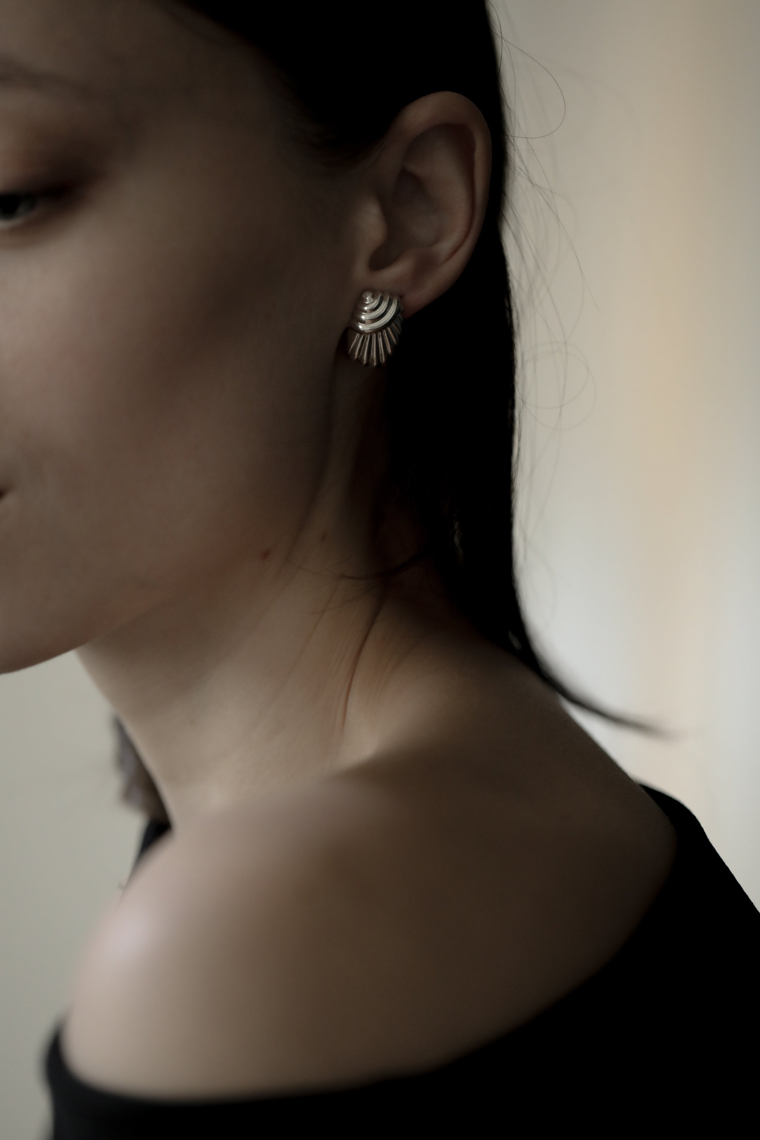 Pleated Sculptural Stud Earrings