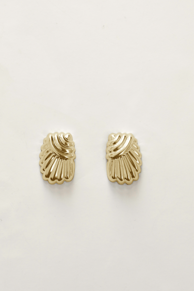 Pleated Sculptural Stud Earrings | Modern Statement Studs | A.B. ELLIE