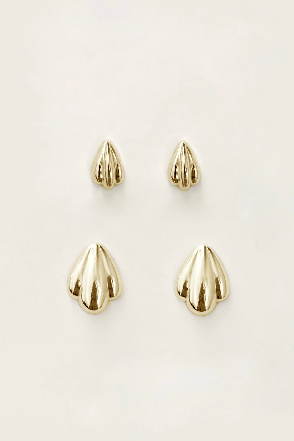 Scallop Sculptural Stud Earring Set