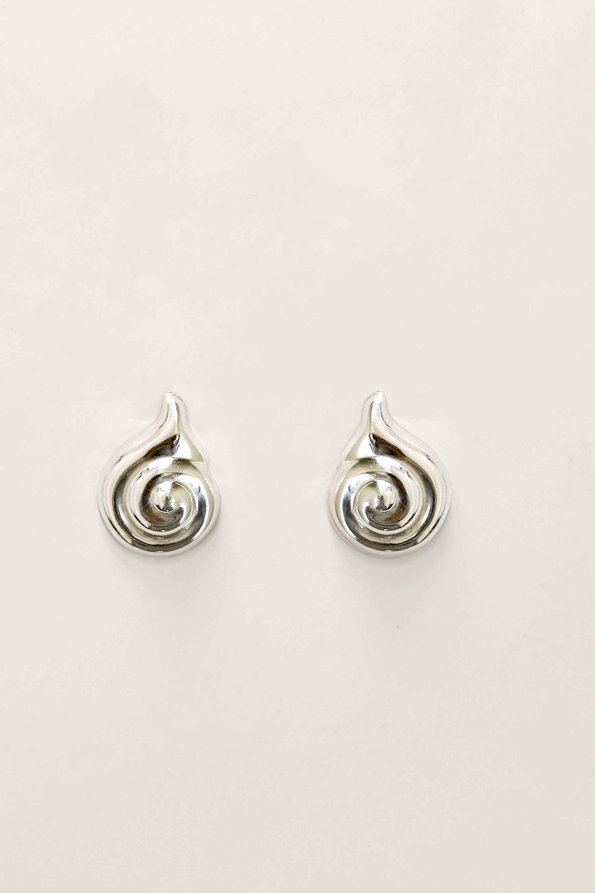 Sculptural Spiral Shell Stud Earrings