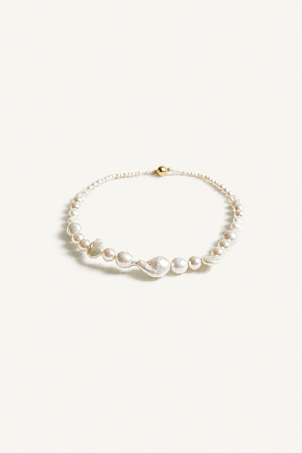Single Strand Baroque Wavering Necklace - Sale