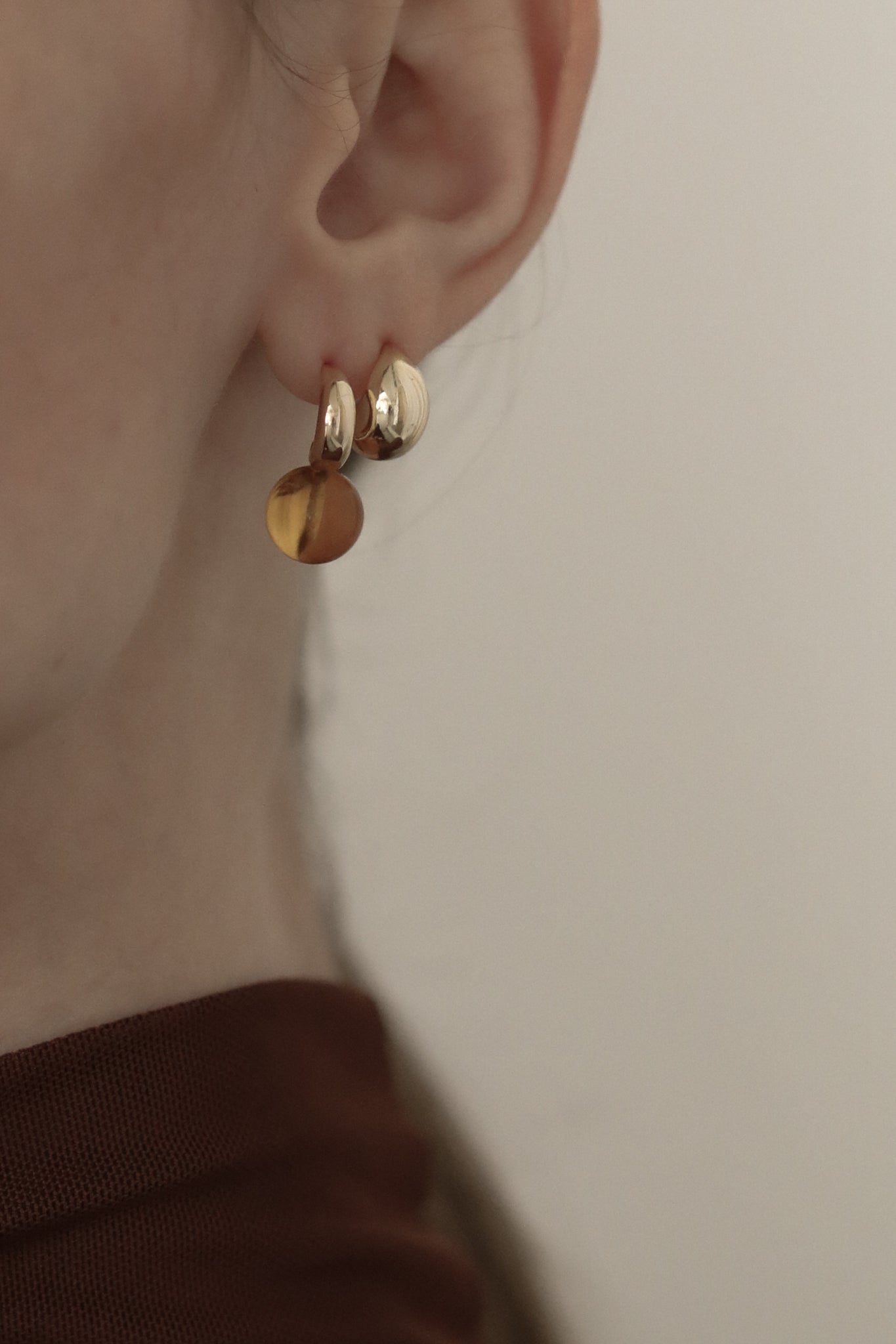 Crescent Glass Hoops - Amber
