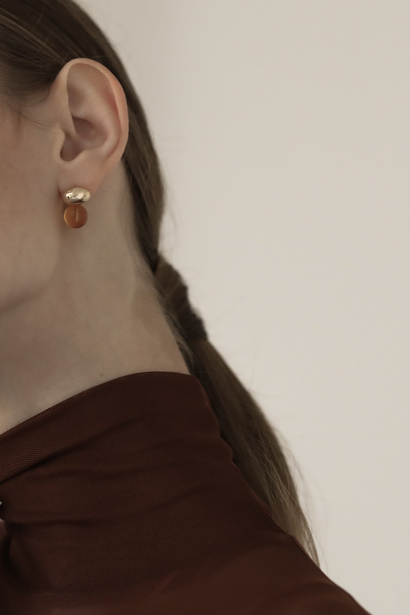 Orb x Glass Spheres Earrings - Amber