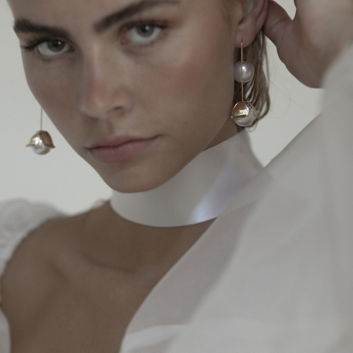Bardot Pearl Drop Earrings | Bridal Pearl Drop Earrings | A.B. ELLIE