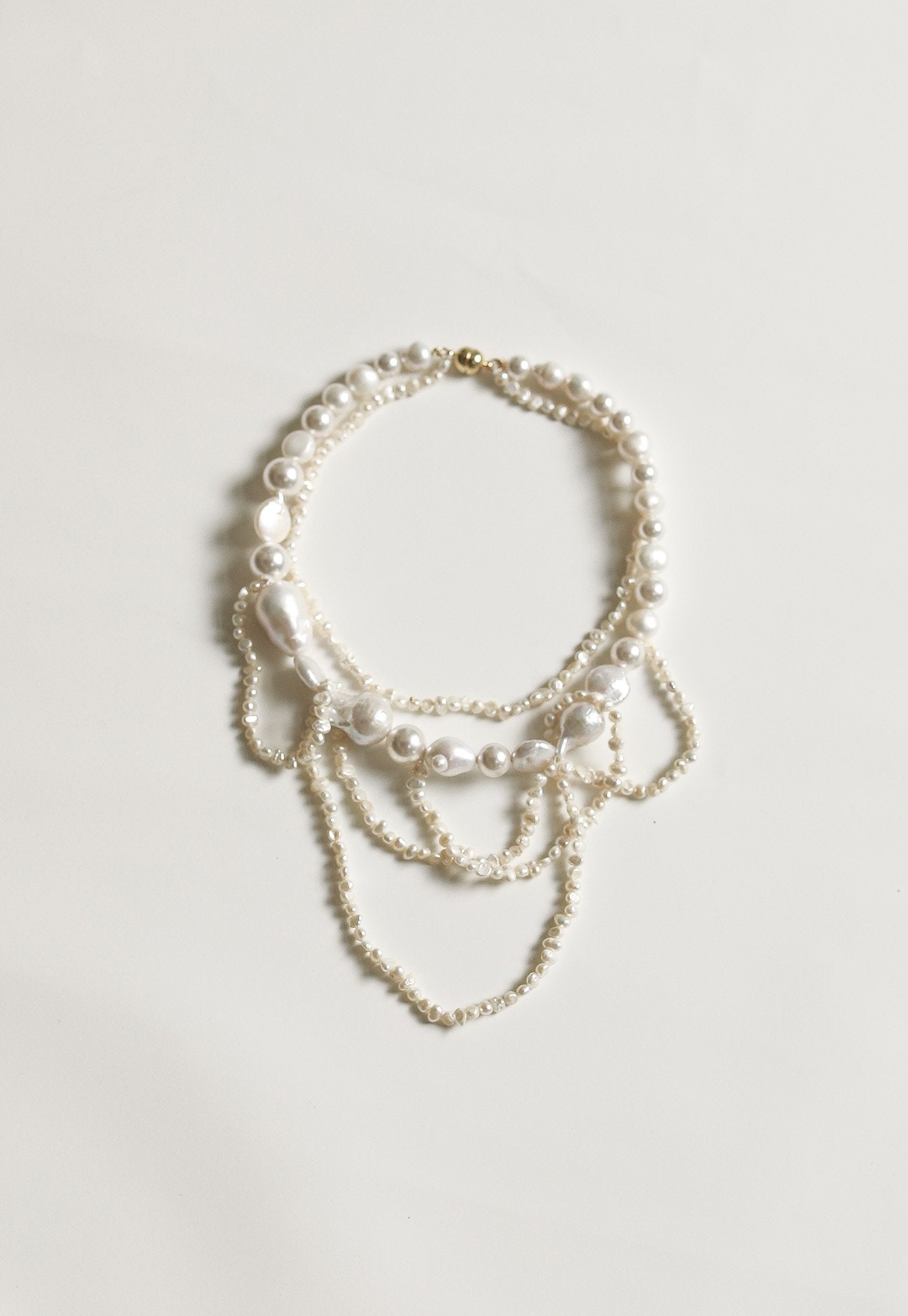 Cascading Baroque Pearl Choker Necklace | Bridal Statement