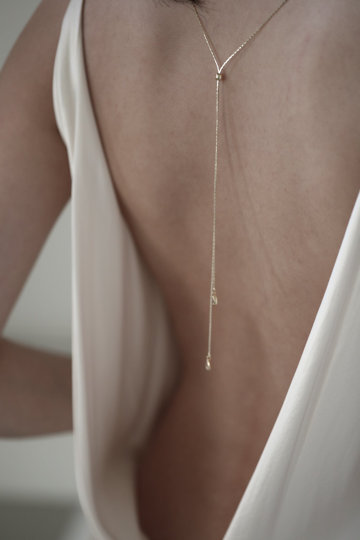 Bezel Crystal Lariat Necklace - Sale