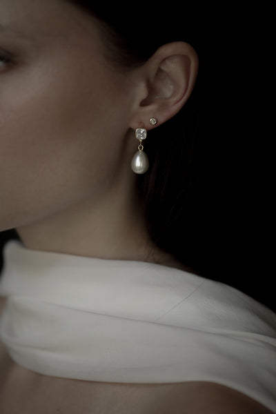 bezel-hoop-pearl-drop-earrings