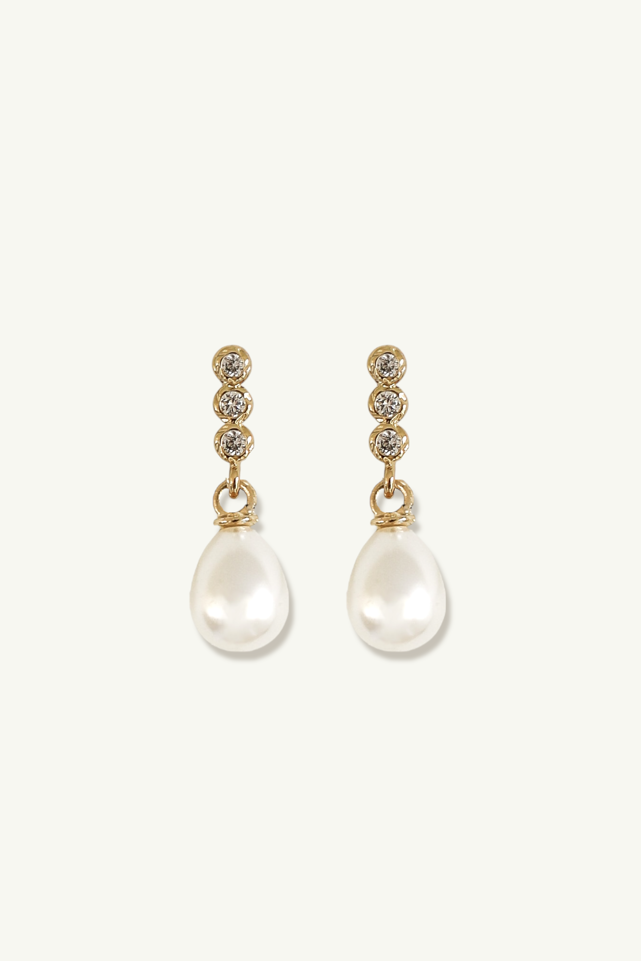 Bezel Line Pearl Drop Earrings - Sale