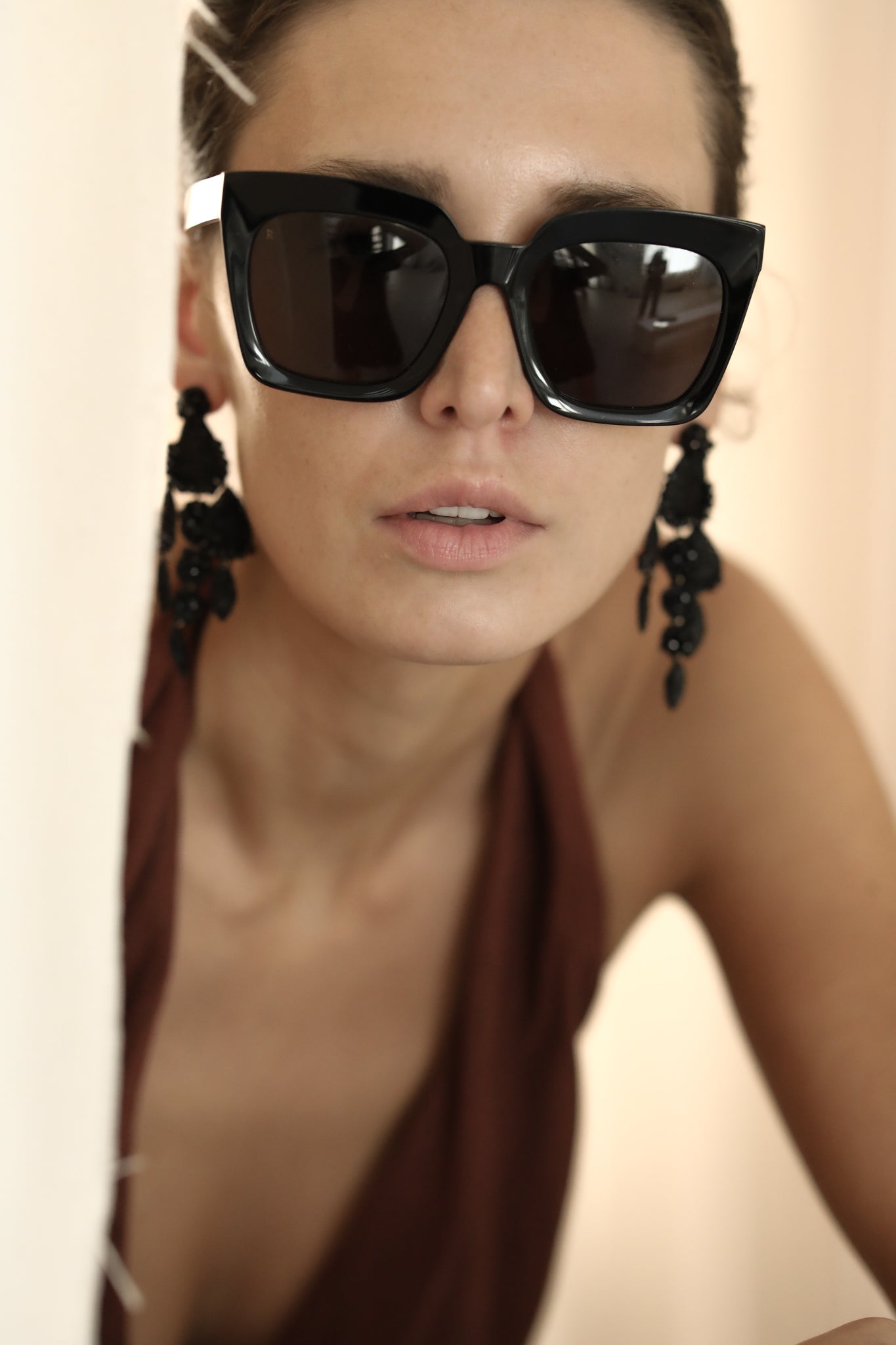 Mini Sloan Chandelier Earrings - Black