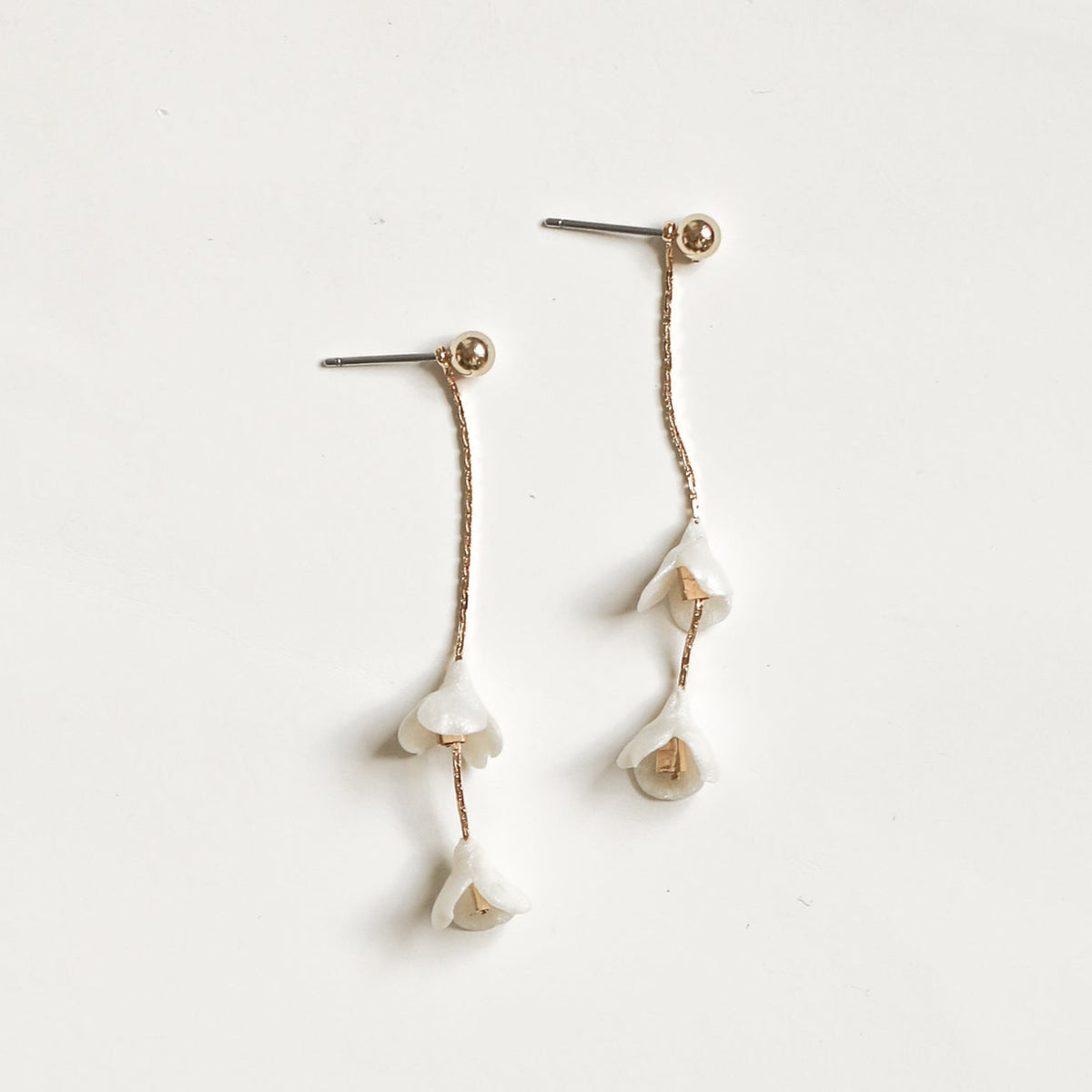 Minimal Blossom Strand Earrings | Bridal Floral Strands | A.B. ELLIE