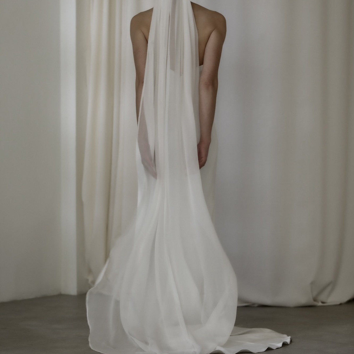 Silk Chiffon Wedding Veil | Bridal Veil | A.B. ELLIE display picture 1