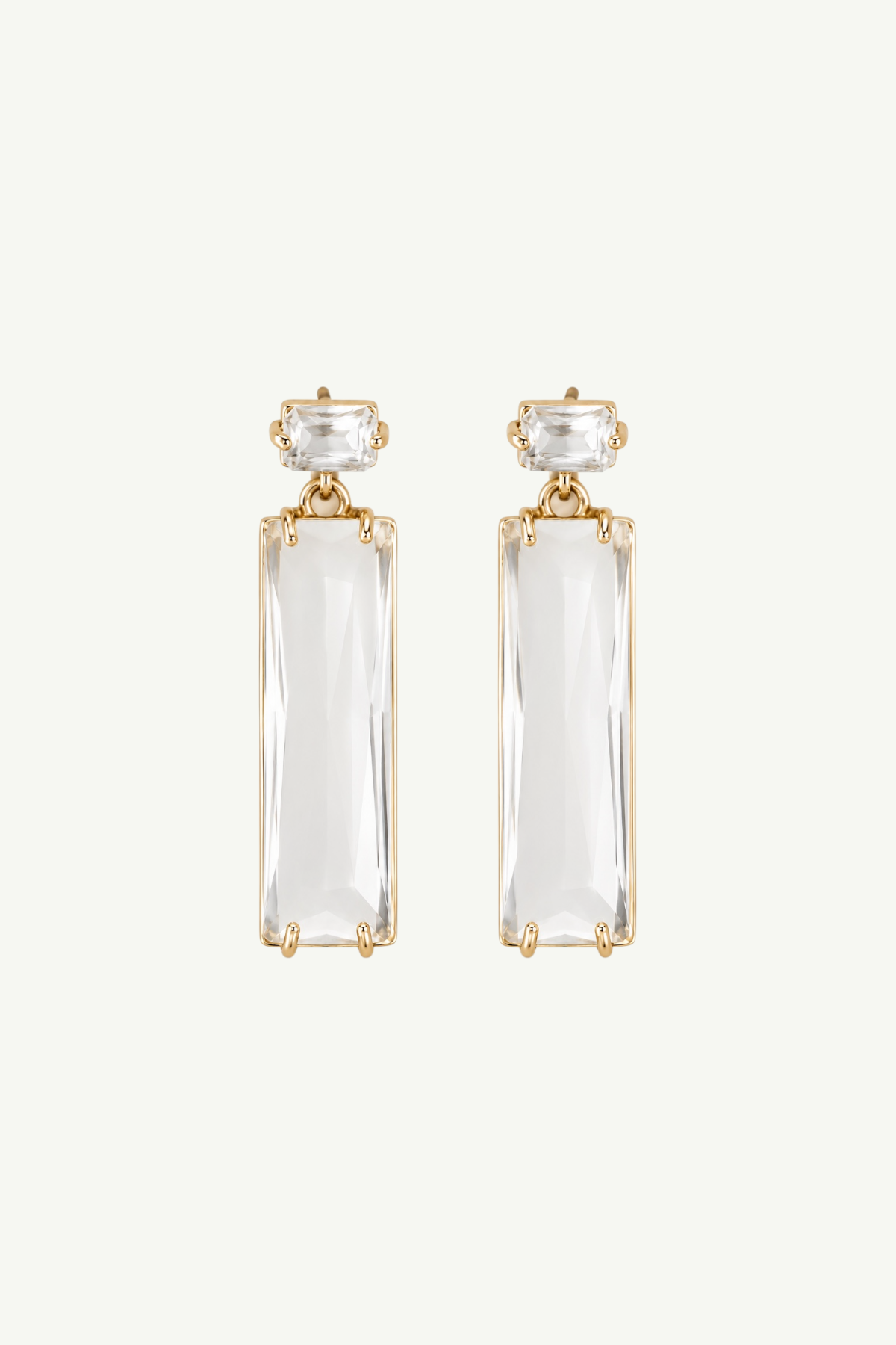 Baguette Glass Drop Earrings - Sale