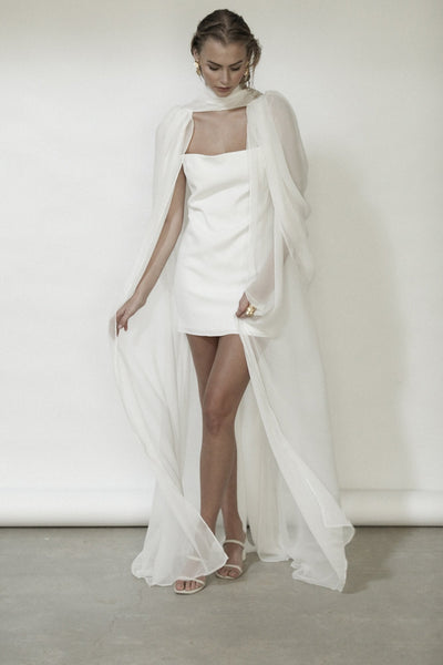 The Ellie Cape or Overskirt | Bridal Cape Accessory | A.B. ELLIE