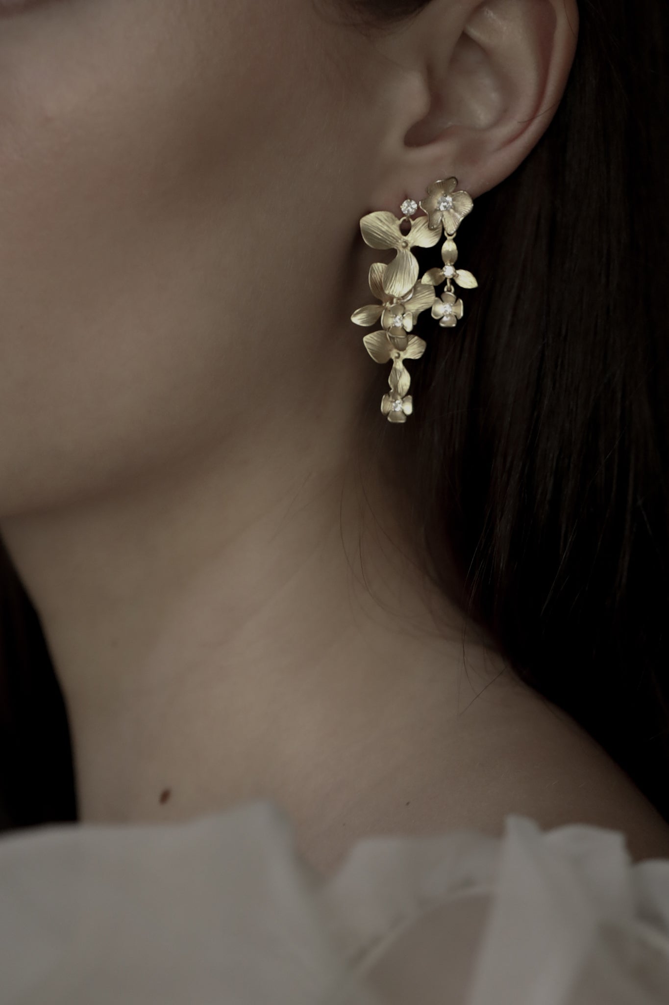 Floral Cascading Drop Earrings - Sale