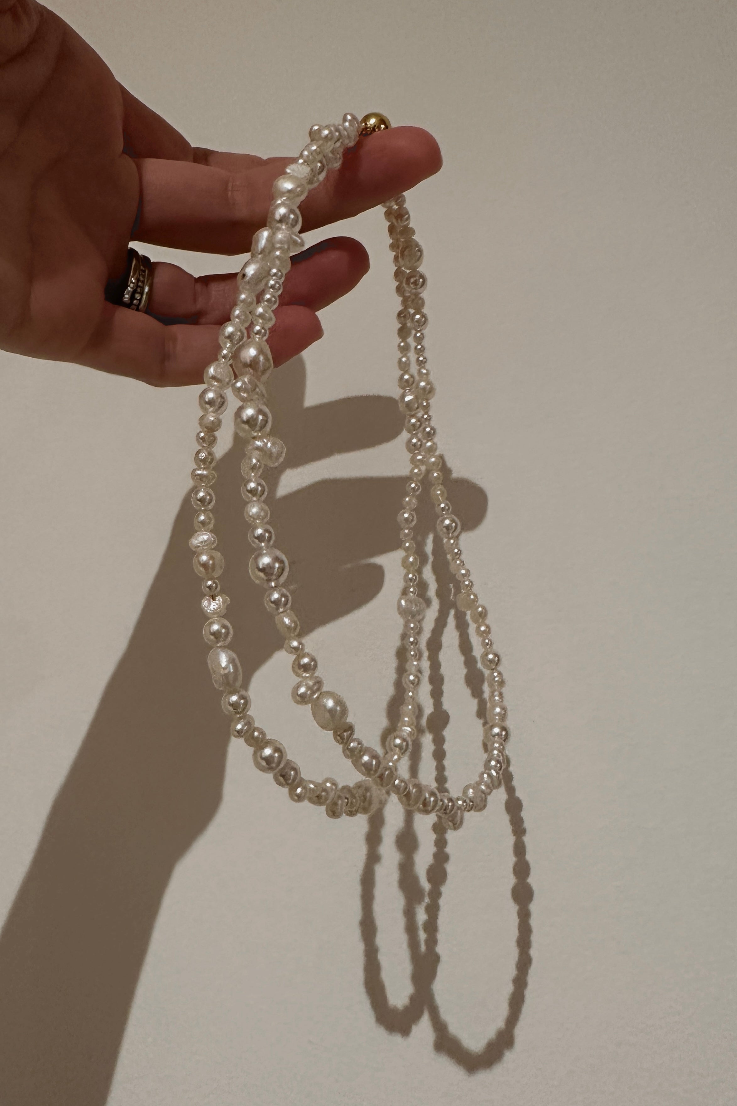 Micro Freshwater Pearl Strand Necklace | Pearl & 14k Gold-Plated