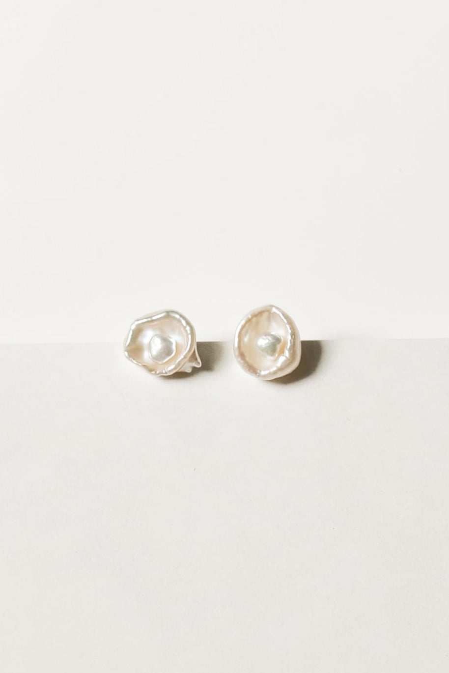 Oyster Pearl Stud Earrings - Sale