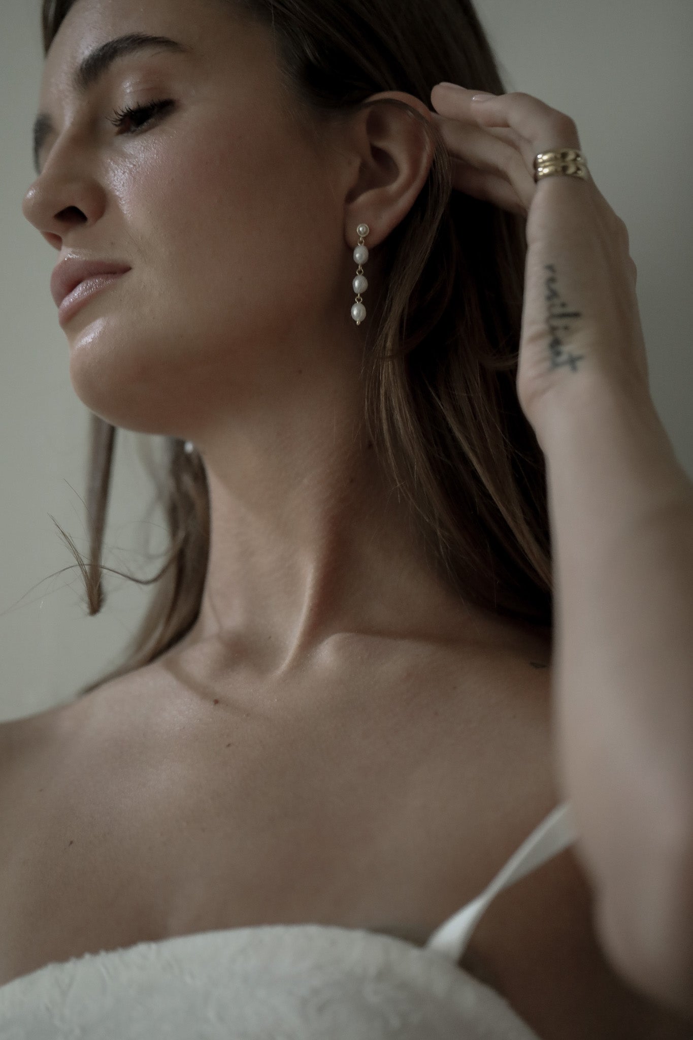 Stacked Pearl Tier Drop Earrings - Sale