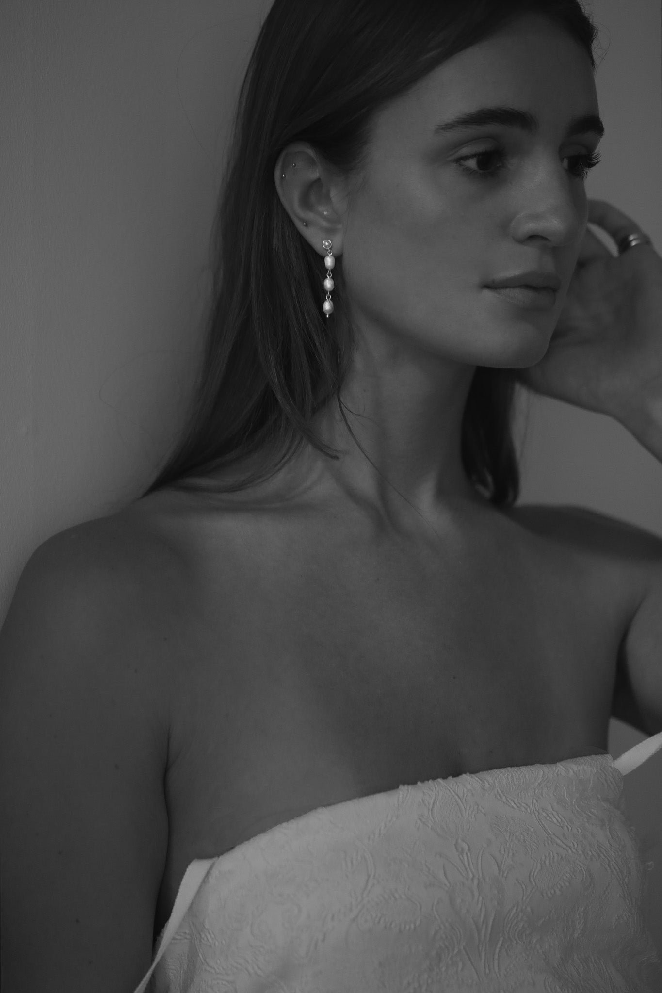 Stacked Pearl Tier Drop Earrings - Sale