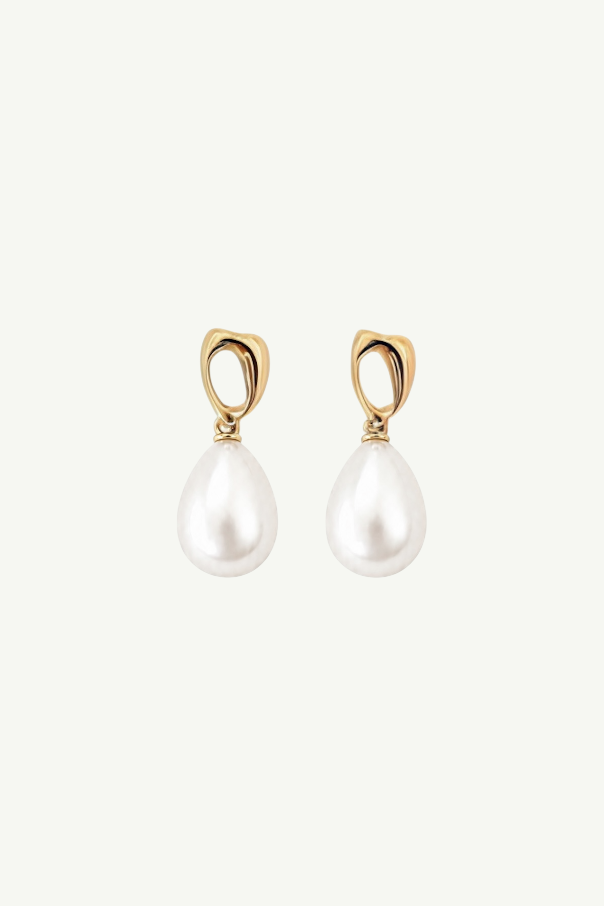 Gilded Pearl Drop Earrings - Sale