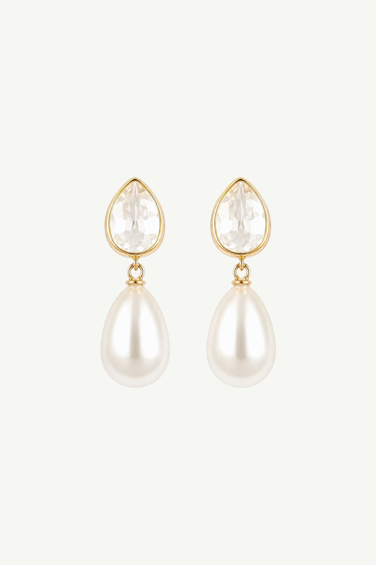 Teardrop Crystal Pearl Drop Earrings - Sale