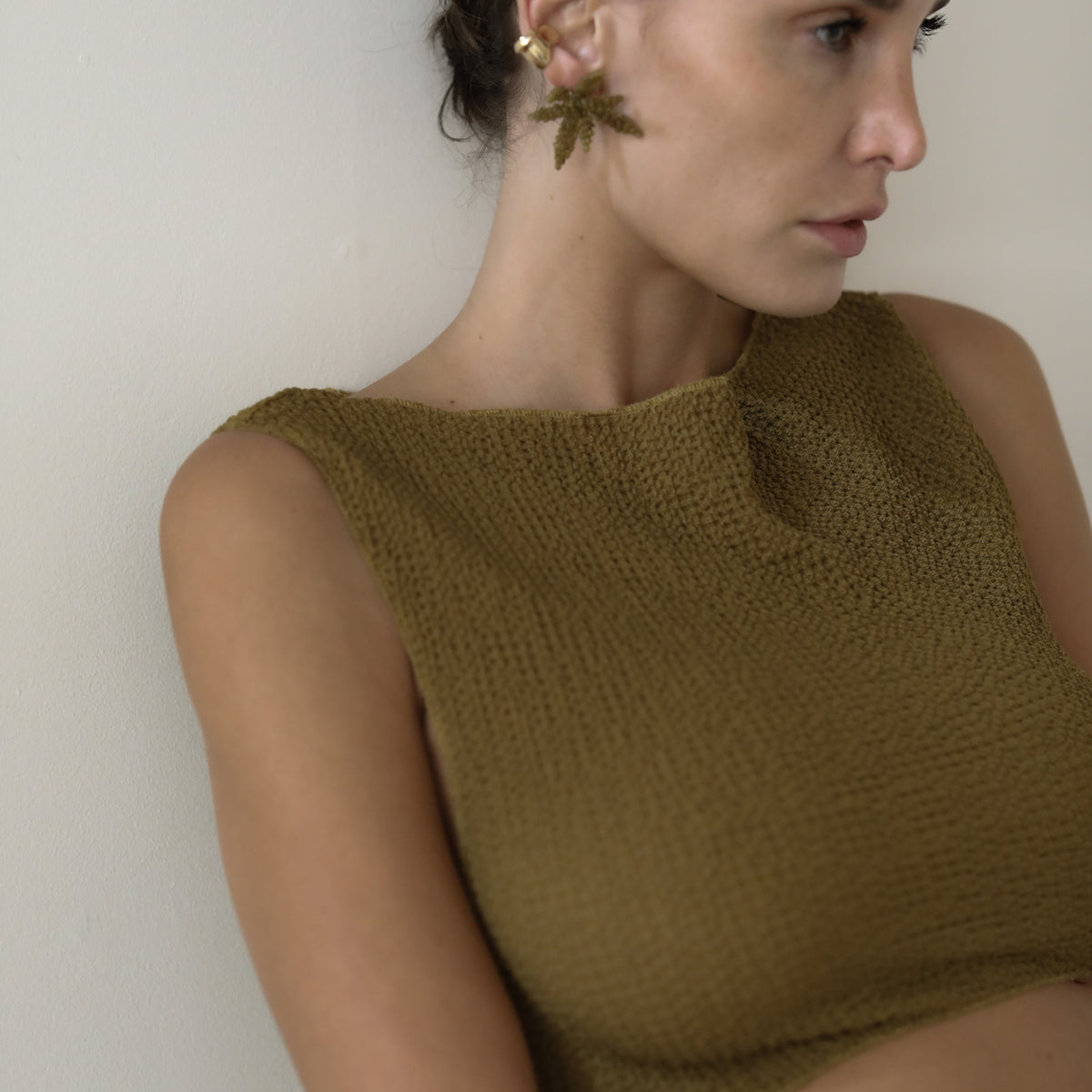 Hayden Stud Earrings in Olive | Fashion Stud Earrings | A.B. ELLIE