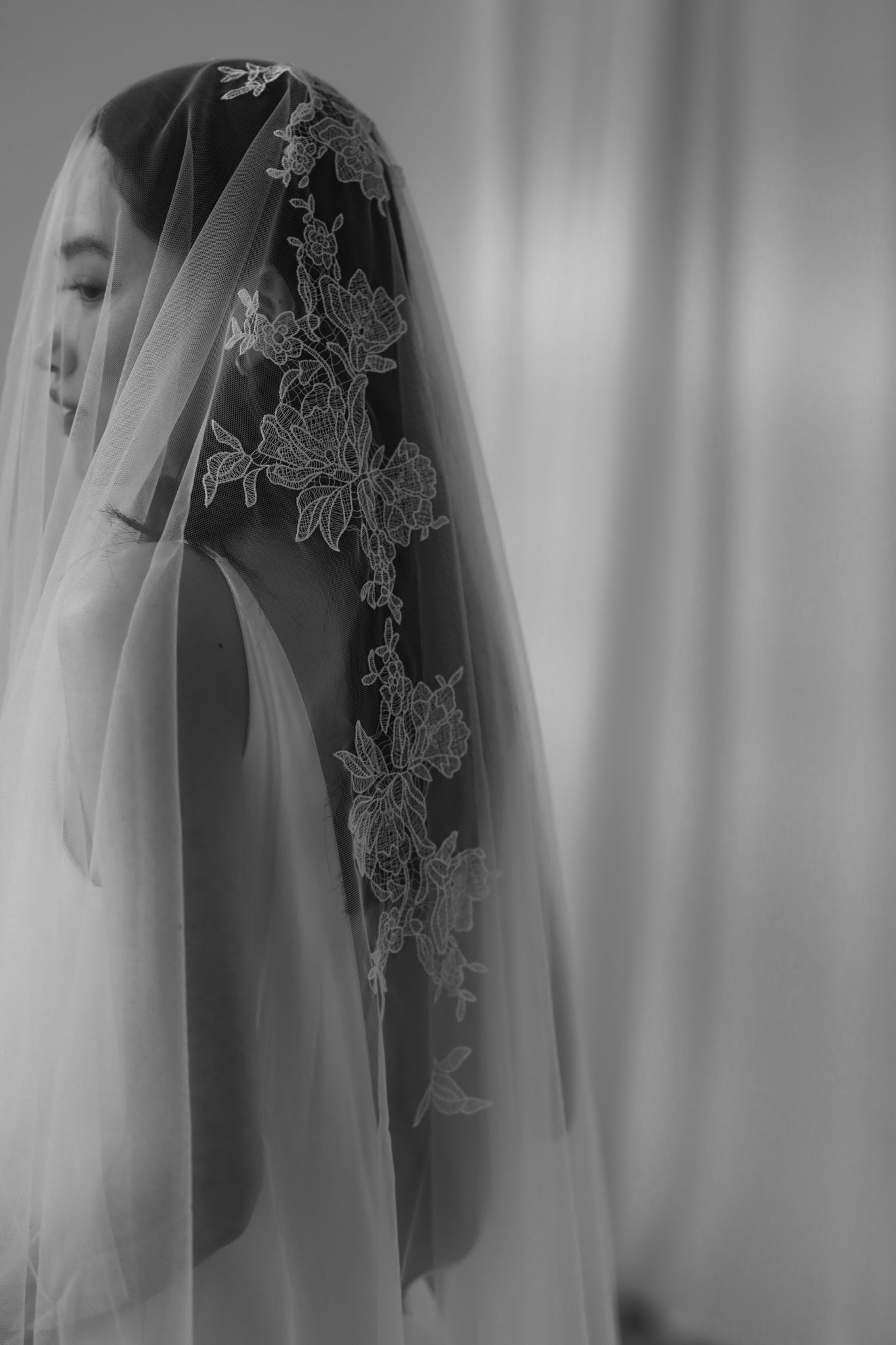 Elena Lace Drop Wedding Veil