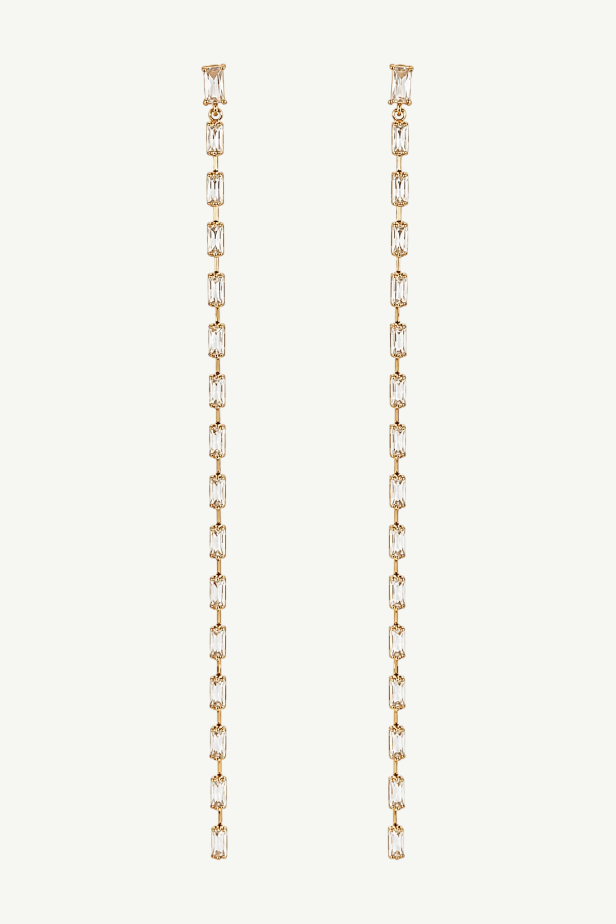 Long Baguette Line Tassel Earrings - Sale