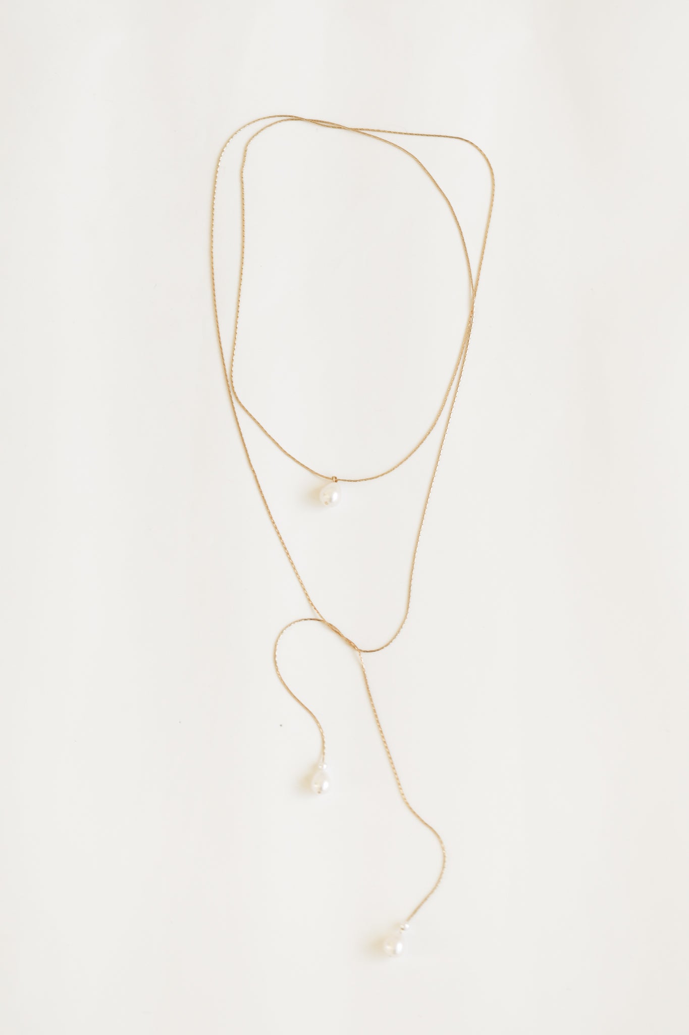 Micro Baroque Pearl Wrap Bolo Necklace