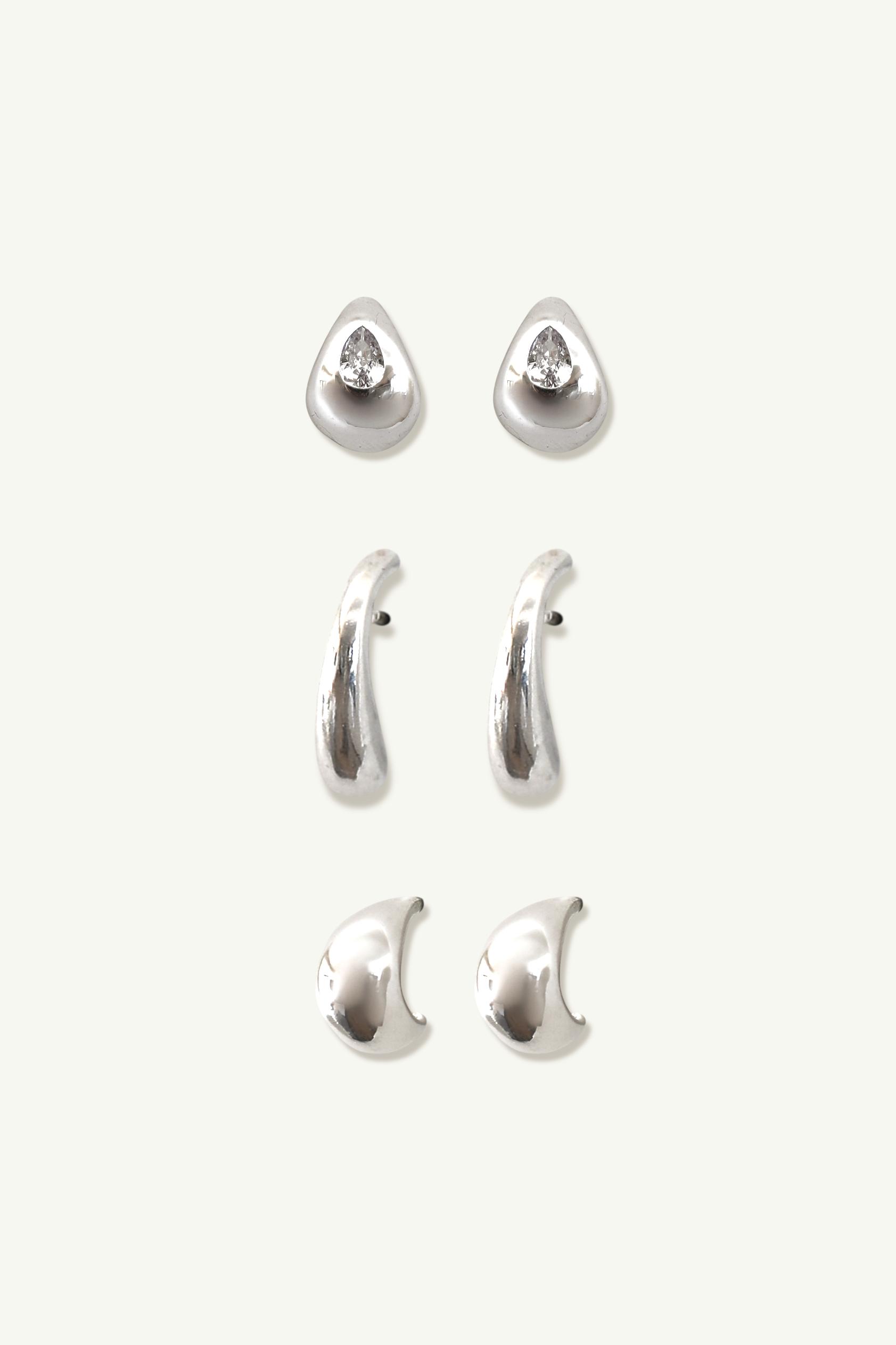 Micro Sculptural Orbs Stacker Set - Silver - Sale