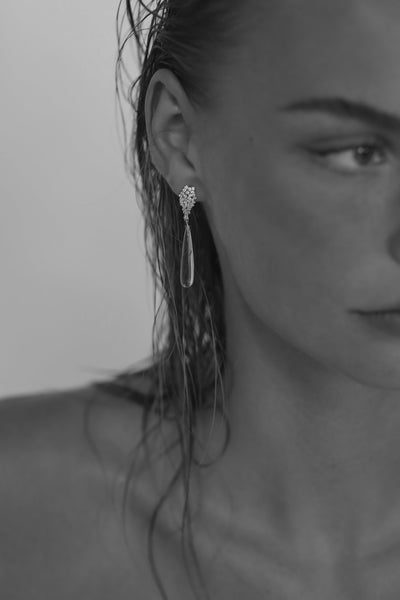 【A.B. ELLIE】 STEVIE EARRINGS Stevie Floral Statement Earrings - Olive