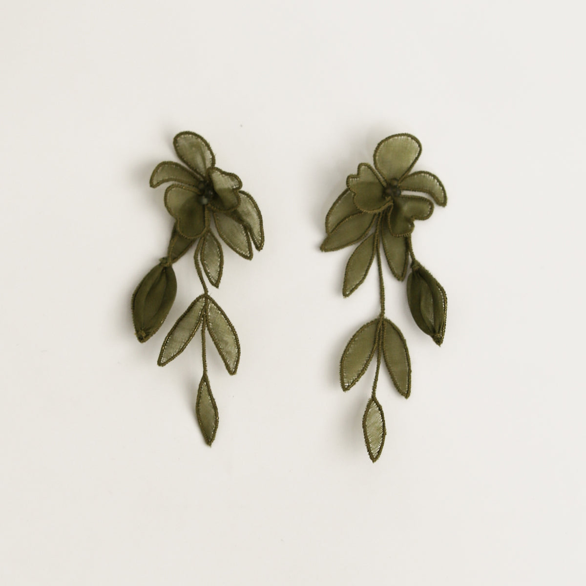 Mini Charlee Tier Earrings in Olive | Fashion Statement Earrings