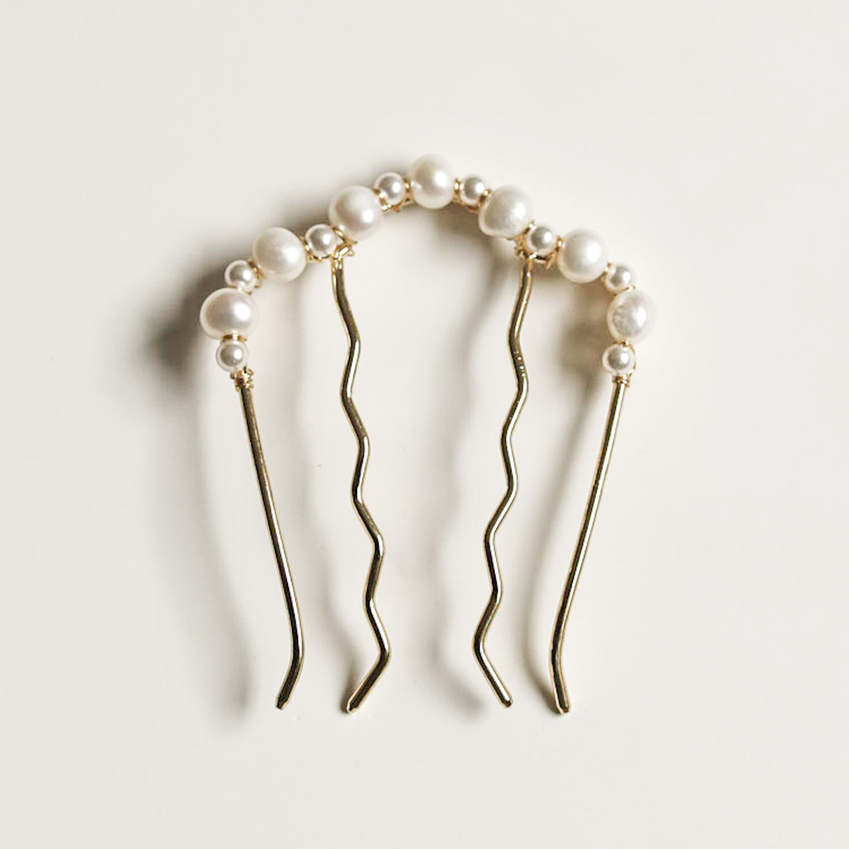 Colette Malouf Semi Precious w pearl‎ hair comb Bride- Mother Of Pearl Hair Comb | Nuvv Collection | Wolf  main image 3