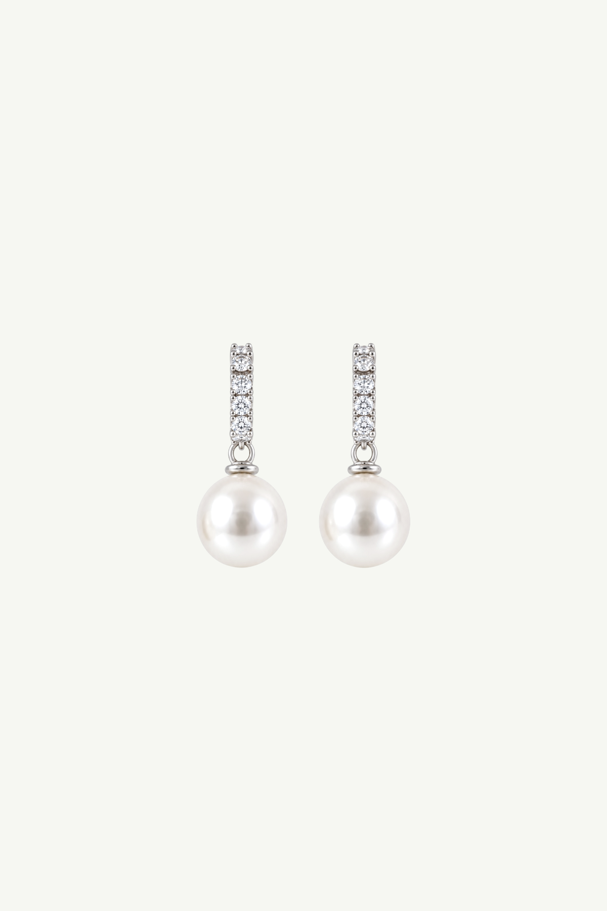 Pearl Pave Huggie Drop Earrings - Sale