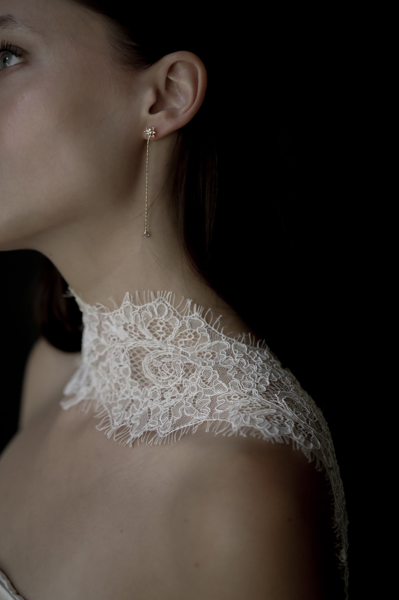 2:1 Pave Floral Strand Earrings - Sale