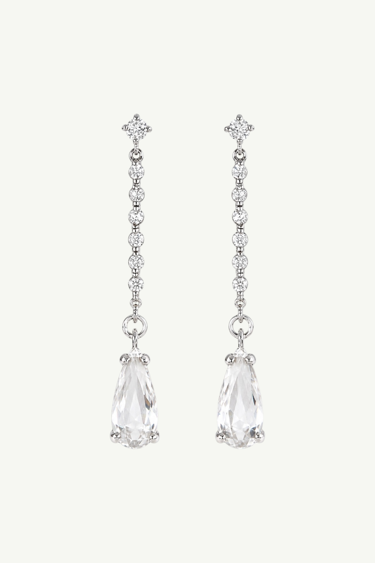 Pave Stem Crystal Drop Earrings - Sale
