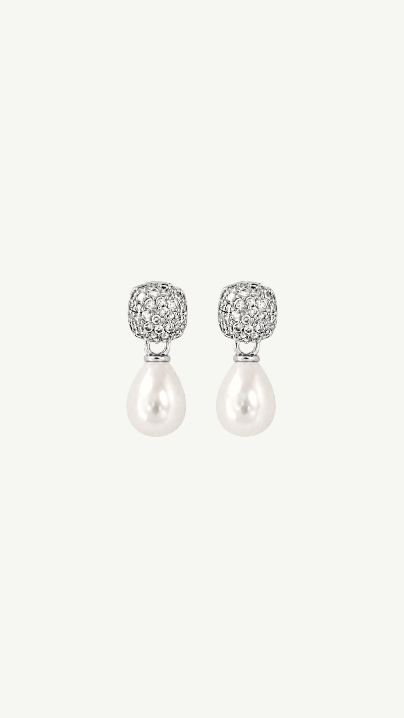 Pave Mini Pearl Drop - Sale