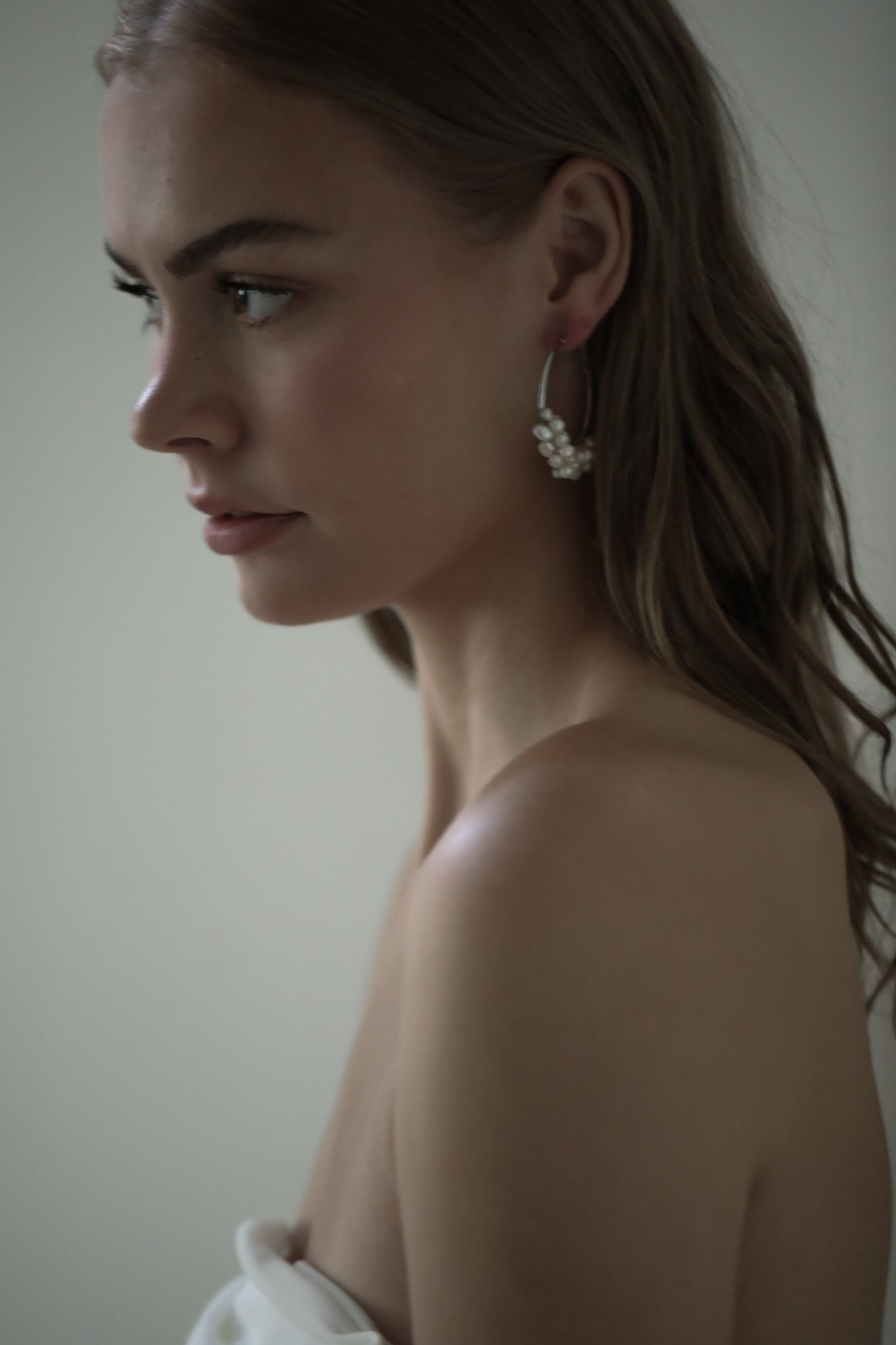 Silver Freshwater Pearl Cluster Hoops - Sale