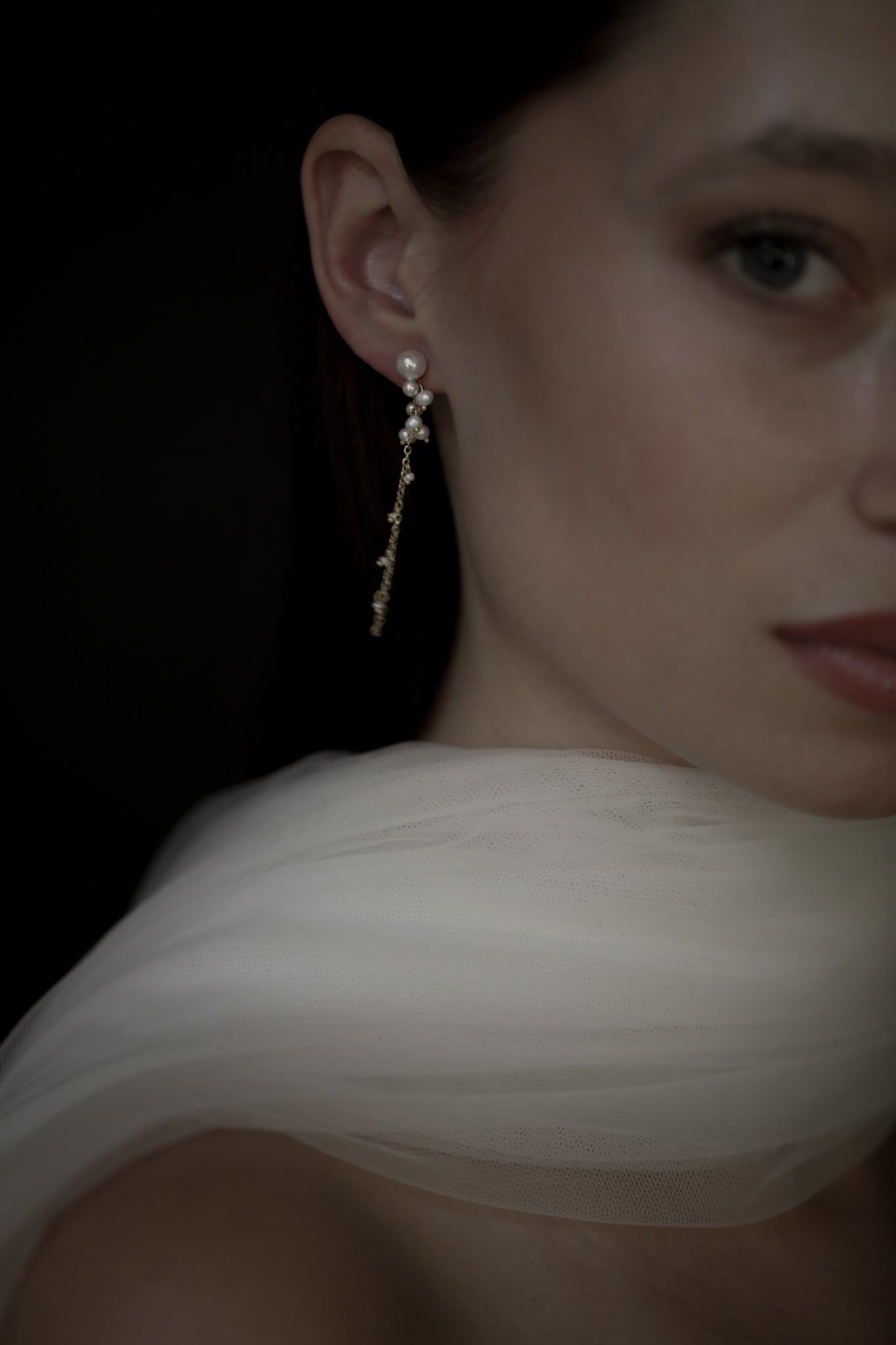 Pearl 2:1 Cluster Strand Earrings - Sale