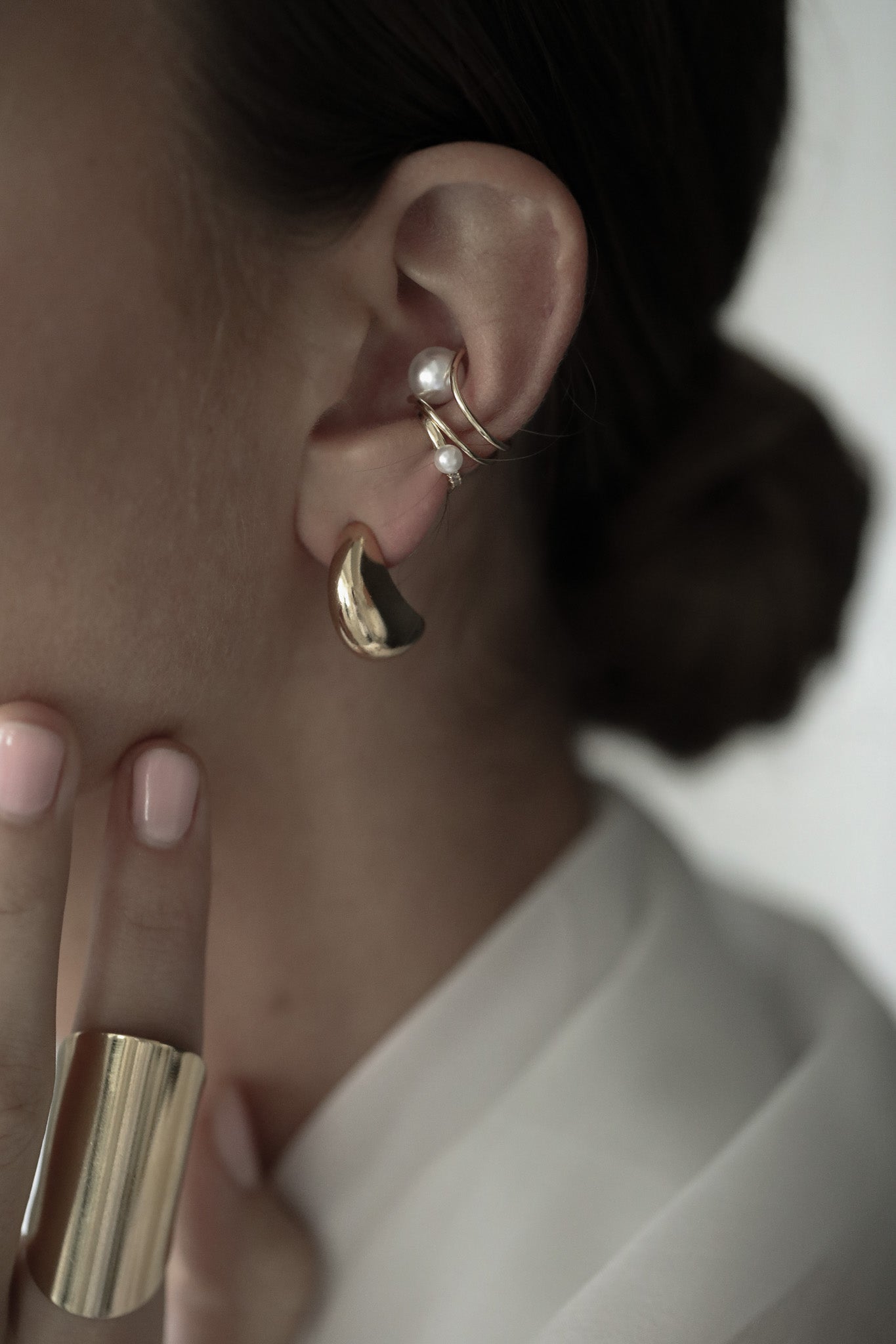 Large Orb Stud Earrings | Sculptural Gold Earrings | A.B. ELLIE