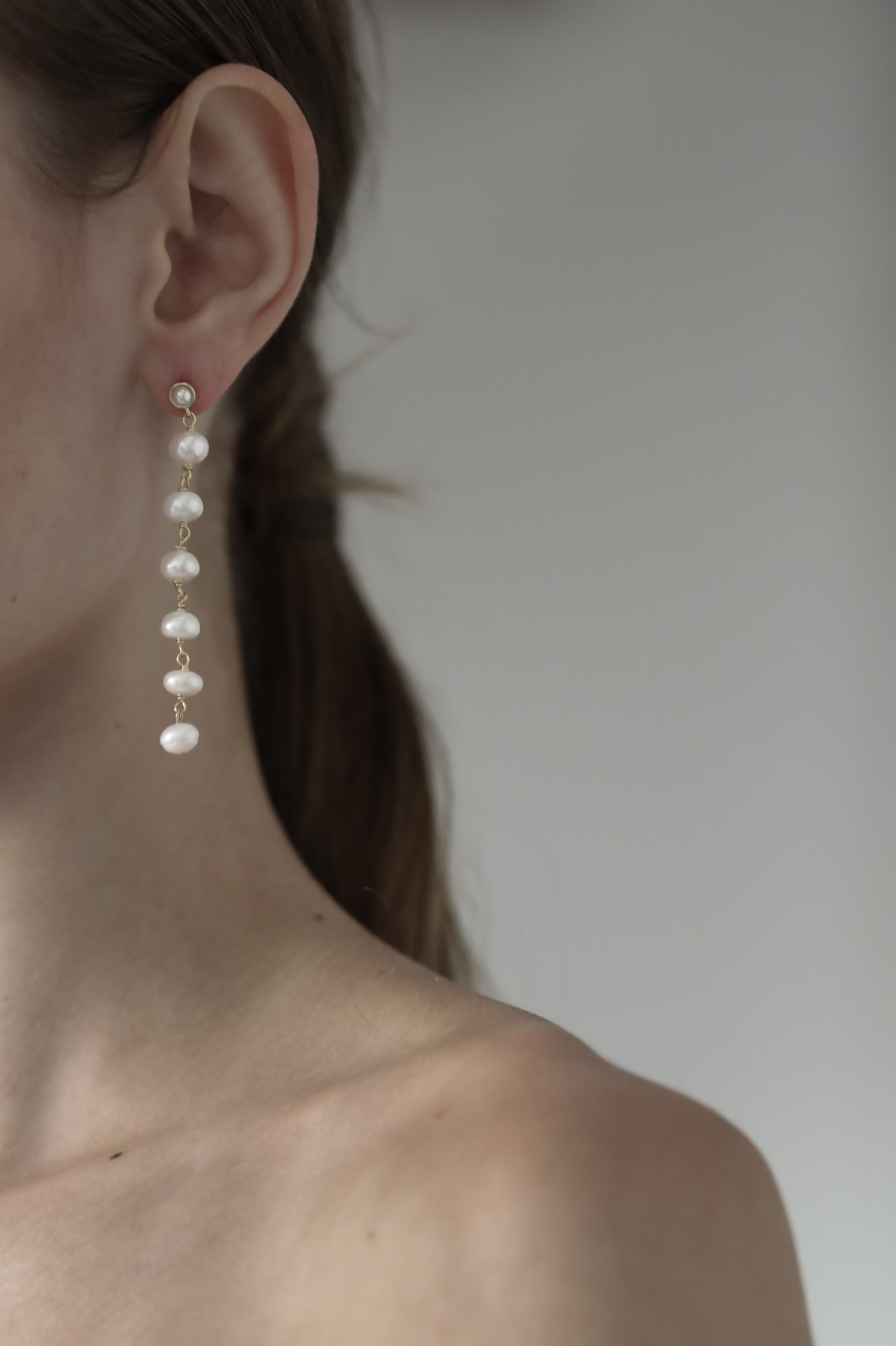 Baroque Chain Stacked Strand Earrings - Sale