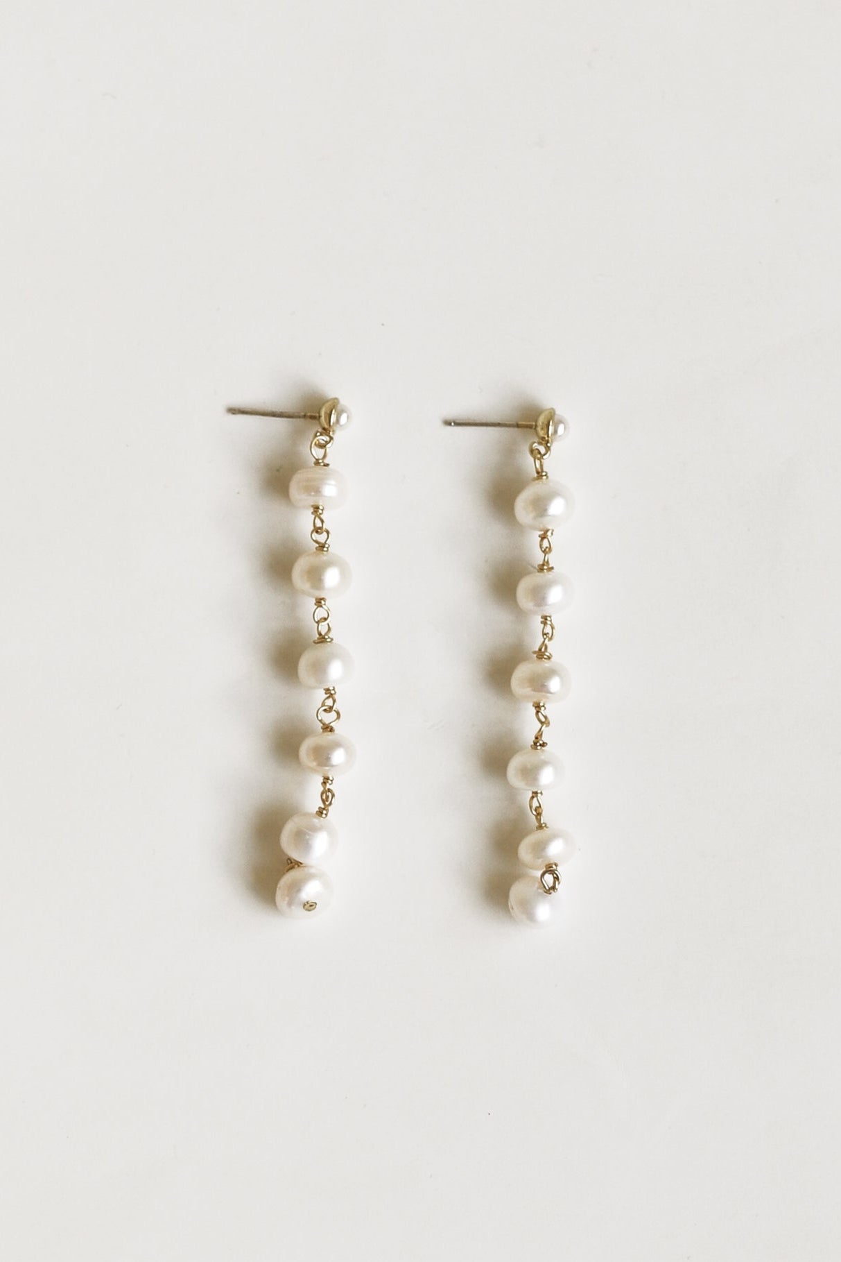 Baroque Chain Stacked Strand Earrings - Sale