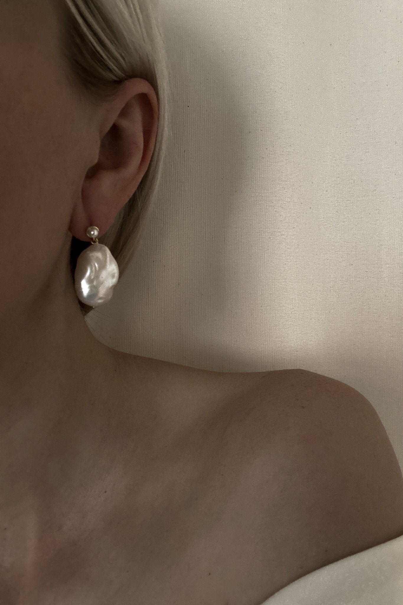 Perle Baroque Pearl Drop Earrings | Bridal Pearl Earrings | A.B. ELLIE