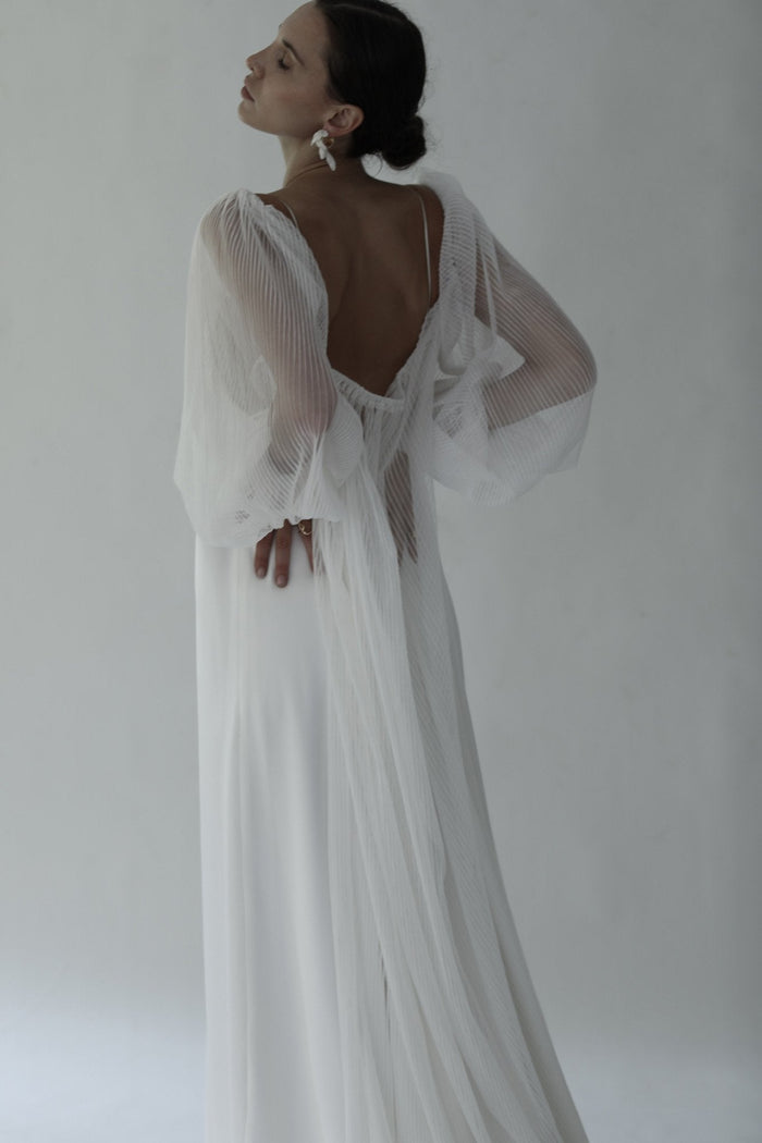 Kimberlee - Elegant Shimmering Pleat Cape
