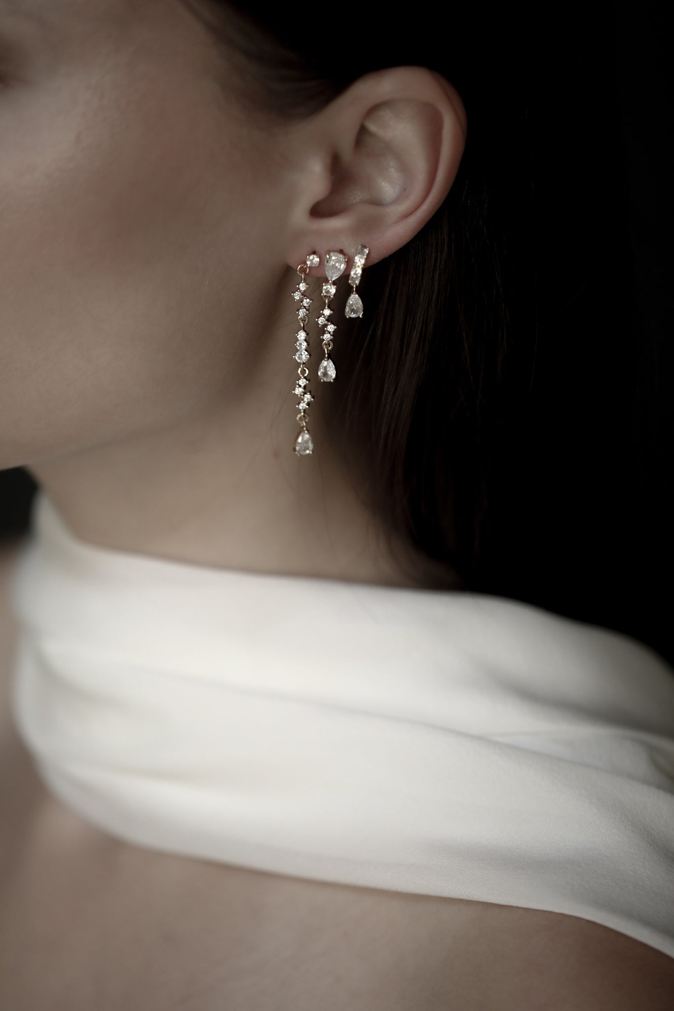 Rhinestone Cluster Drop Earrings - Sale