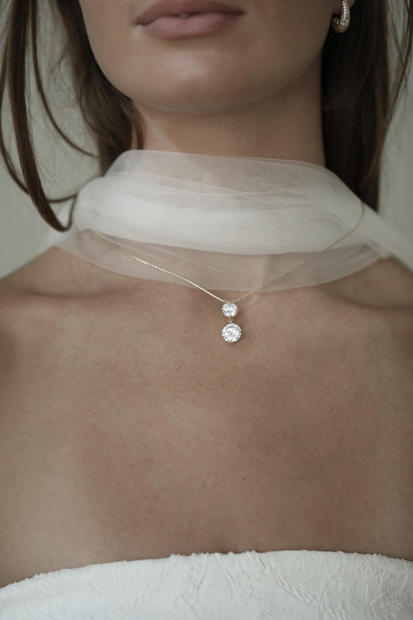 Round Crystal Pendant Necklace - Sale