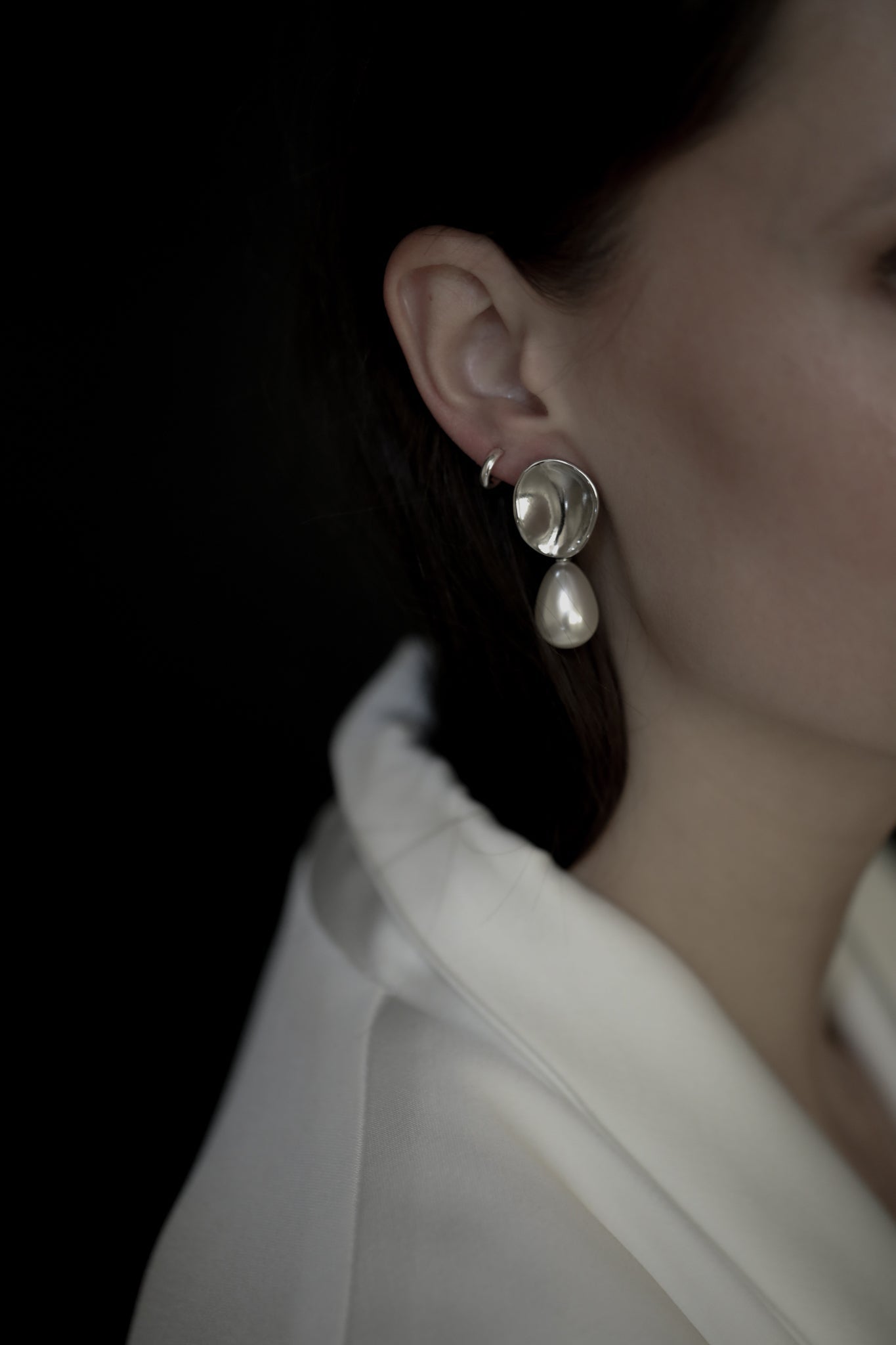 Sculptural Pearl Drop Earrings - Sale