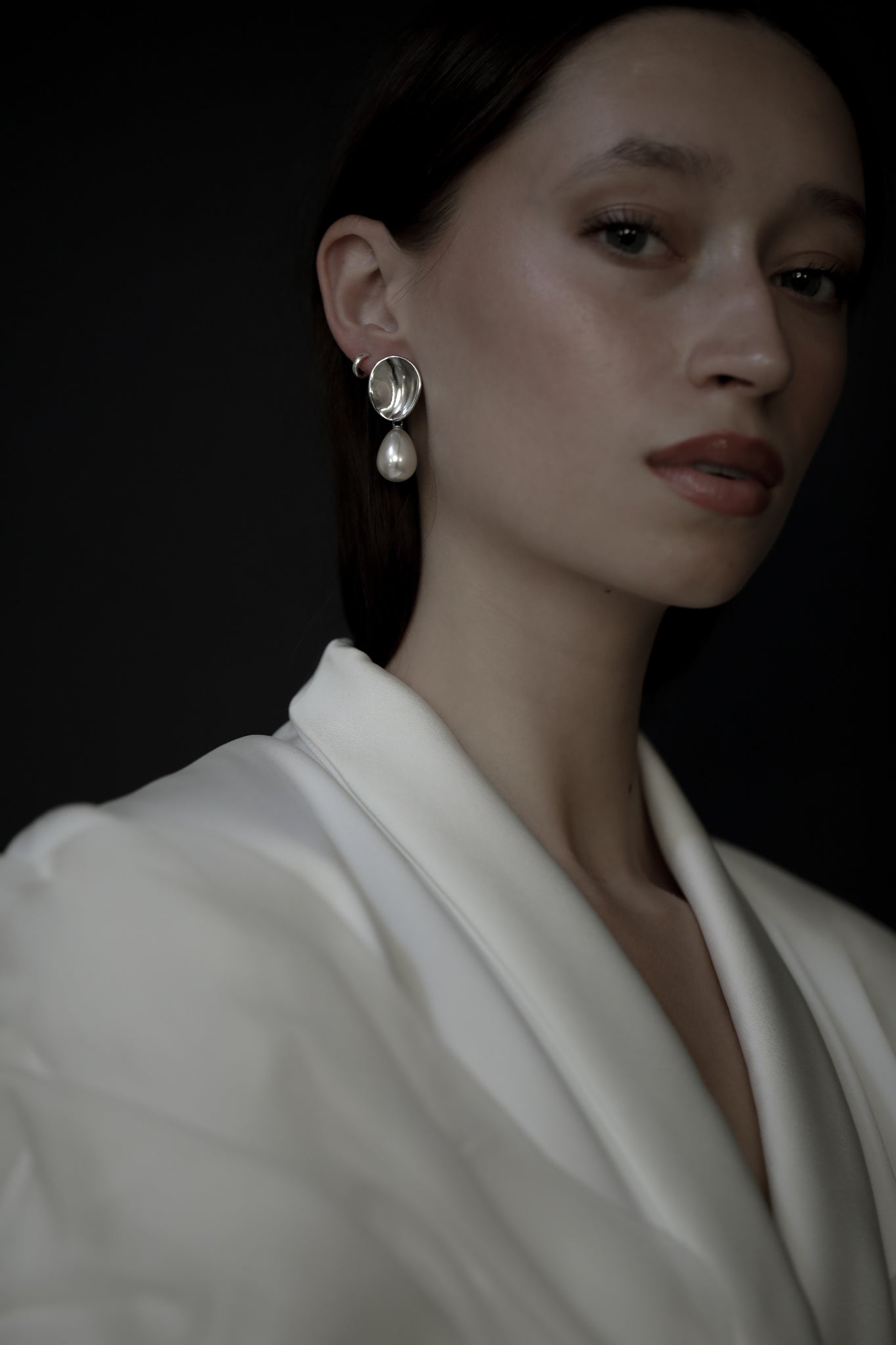 Sculptural Pearl Drop Earrings - Sale