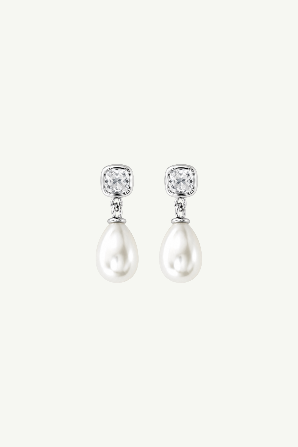 Micro Bezel Pearl Drop Earrings - Sale